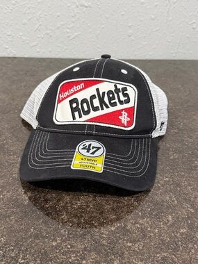 '47 Houston Rockets Black White Red Trucker Cap